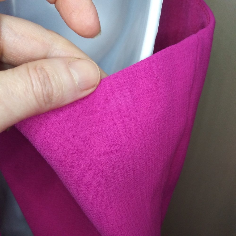 Adelyn Rae Sexy Fuschia Scalloped Peek-A-Boo Bodice Skater Style Dress - Picture 9 of 13